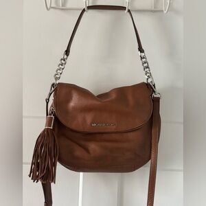 Michael Kors Tan Leather Shoulder Bag with Tassel